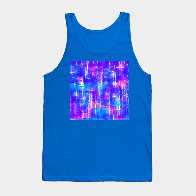 Random Intersections in Blue Pink Purple and White Tank Top by Klssaginaw